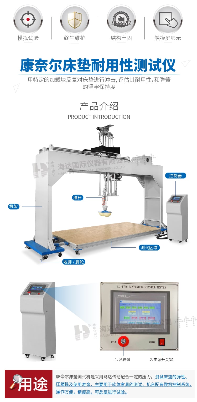 HD-F766康奈爾床墊耐用性測試儀-02